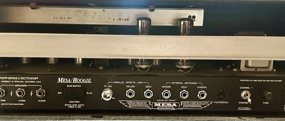 Mesa Recto Verb 50 Watt Amp Head Guitar Amplifier EL34 Tubes Big Sound And Cover - Image 4 of 4