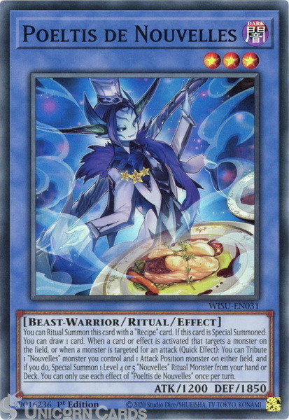 WISU-EN031 Poeltis de Nouvelles : Super Rare 1st Edition Mint YuGiOh Card