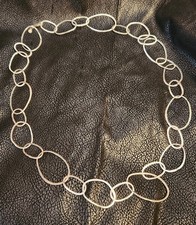 Silpada 925 Sterling Silver Link Oval 38" Necklace 39.5 Grams