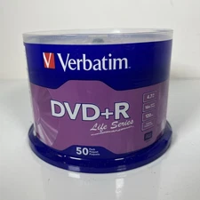 Verbatim DVD+R Discs 4.7GB 16x Spindle Matte Silver 50/Pack