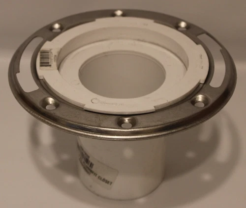 Jones Stephens C57234 - 3" x 4" Long PVC Closet Flanges w/SS Flanges - Lot of 2 - Picture 2 of 5