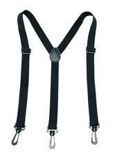 Black Suspenders Mens Adjustable Y Back Swivel Hook Elastic Workwear Braces