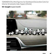 8 Piece Panda Car Dashboard Figurines