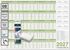 Abwischbarer Personalplaner Urlaubsplaner 2027 | 8 Mitarbeiter