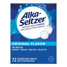 Alka-Seltzer Effervescent Tablets Original Flavor, Fast Multi-Symptom Relief ...