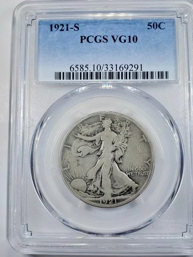 1921-S Walking Liberty Half Dollar PCGS VG-10