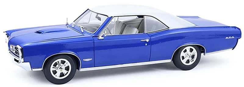 Highway 61 1966 Pontiac GTO Barrier Blue with White Top HWY-18047 1:18  - Image 3 of 4