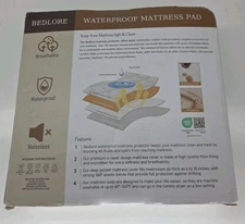 BEDLORE Waterproof Mattress Protector FULL Size Mattress Pad Fits 6" - 18" Tall