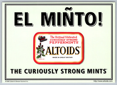 c1990s Altoids El Minto Advertising Callard Bowser Suchard Postcard
