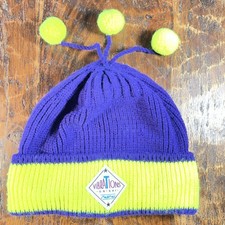 VTG Steffner Vibrations on Ski Purple Neon Beanie w/ Tassels Austria Acrylic