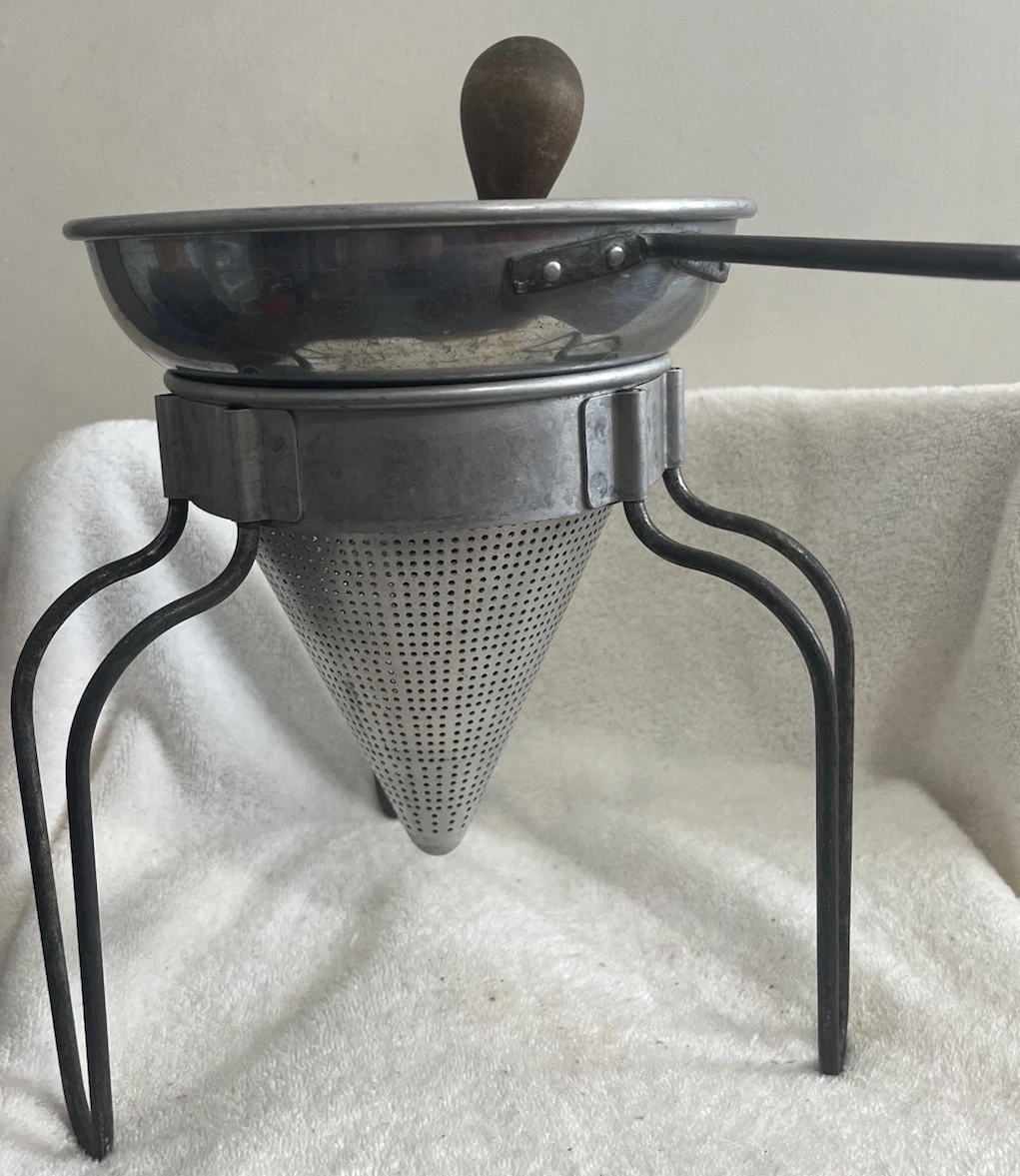 Vintage Wear Ever No.8 Aluminum Cone Colander/Strainer with Pestle & Stand
Opens in a new window or