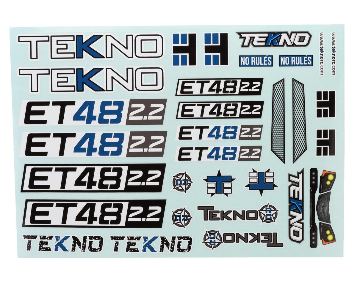 Tekno RC ET48 2.2 Decal Sheet [TKR9647]🌟✨25 Years on eBay! 250,000+ feedback!✨🌟