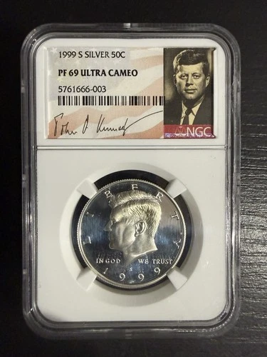 1999-S 50c NGC PF69 Ultra Cameo Kennedy Silver Half Dollar Uncirculated Proof
