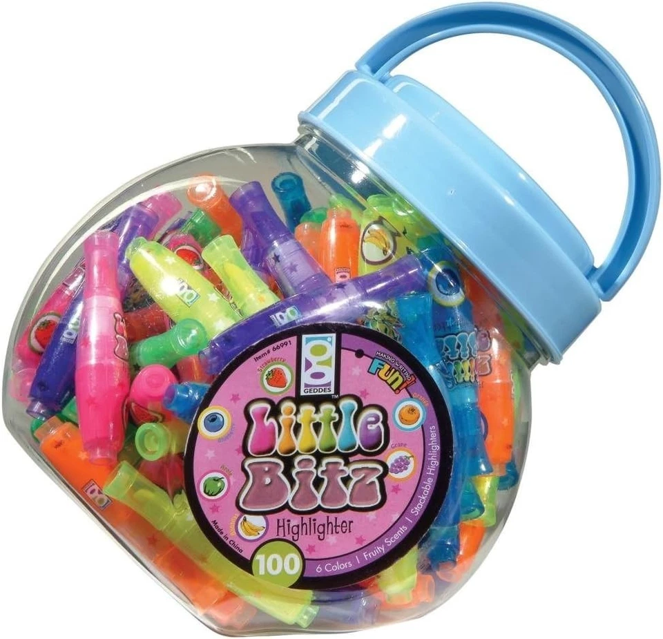 100 iluminadores perfumados apilables - divertido juego de papelería Foto 3 de 4