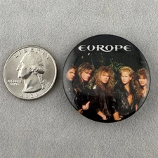 Vintage 1988 Europe Heavy Metal Rock Band 1.5" Round Pinback Button #61117