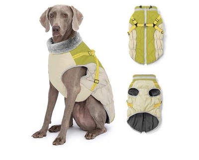 Abuandi Dog Jacket - Waterproof Winter Coat with Built-in Harness and Reflect M 