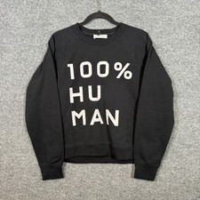 Everlane 100 Human Sweatshirt Womens Large Black Crewneck Fleece Crop