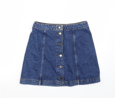 Topshop Damen blau A-Linie Rock Größe 28