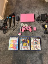 Sony PlayStation 2 Slim Pink With Official Pink Controller Singstar Memory Card