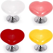 8 Counts Toilet Button Pusher, Love Heart Shaped Toilet Flusher Top Push Button 
