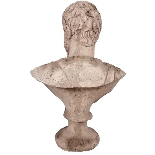 Busto Romano in pietra cemento marmo corroso vecchio roman classic original bust - Foto 5 di 6