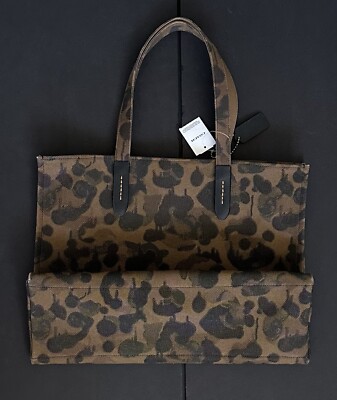NWT COACH RAINBOW REXY BROWN/MULTI CANVAS TOTE 42 UNISEX 986