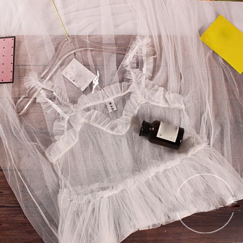 Women Sheer Slip Dress Ruffle Pleated Mesh Tulle Cover Up Long Petticoat Party - Picture 11 of 16