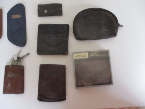 Lot of 11 Old * LEATHER Wallets Pouches Coin Purses Keys Spectacle Eyeglass VTG - Picture 4 of 6