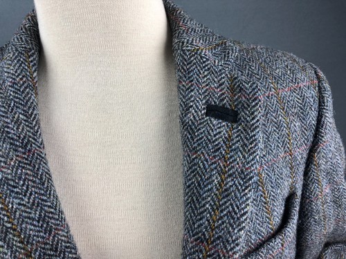 Harris Tweed Blazer Wool Gray Men Size 24 - Picture 8 of 13