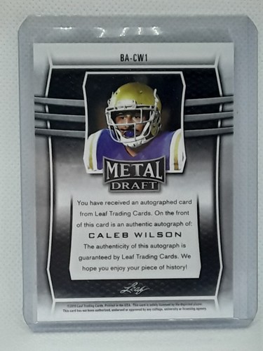 Caleb Wilson 2019 Leaf Metal Draft Football - AUTO - UCLA Bruins - Picture 2 of 2