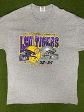 2007 LSU Tigers - National Champions - Vintage College T-Shirt Large 