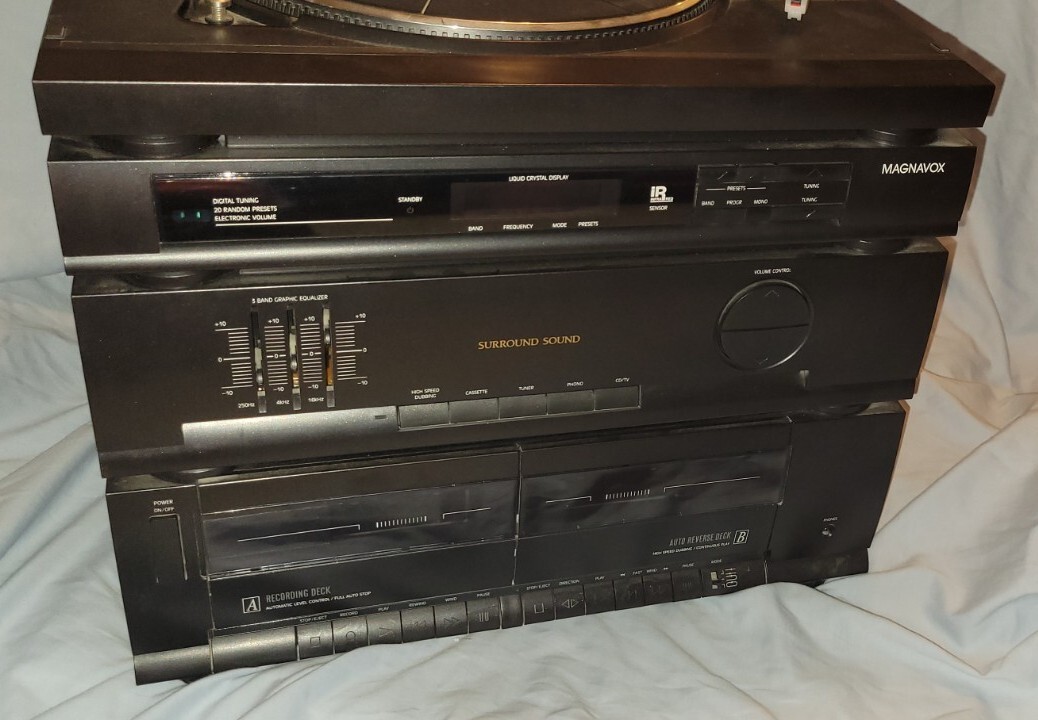 Vintage Magnavox AS9506 Double Cassette Tape Record Player AM/FM