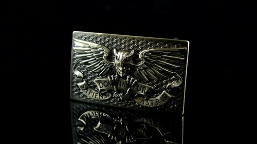 Fibbia per cintura tedesca Fighting Owl, fibbia militare Wild combat bird Owl - Video 1 di 1