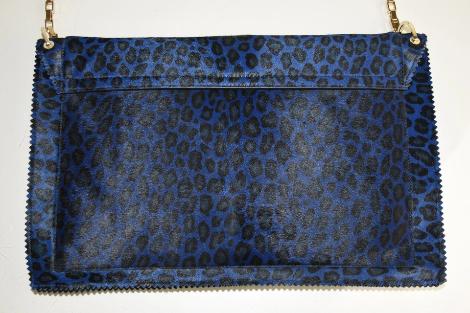 Nova Bolsa de Ombro Tamara Mellon Attraction EXÓTICA Pônei Azul Preto Leopardo - Imagem 4 de 4