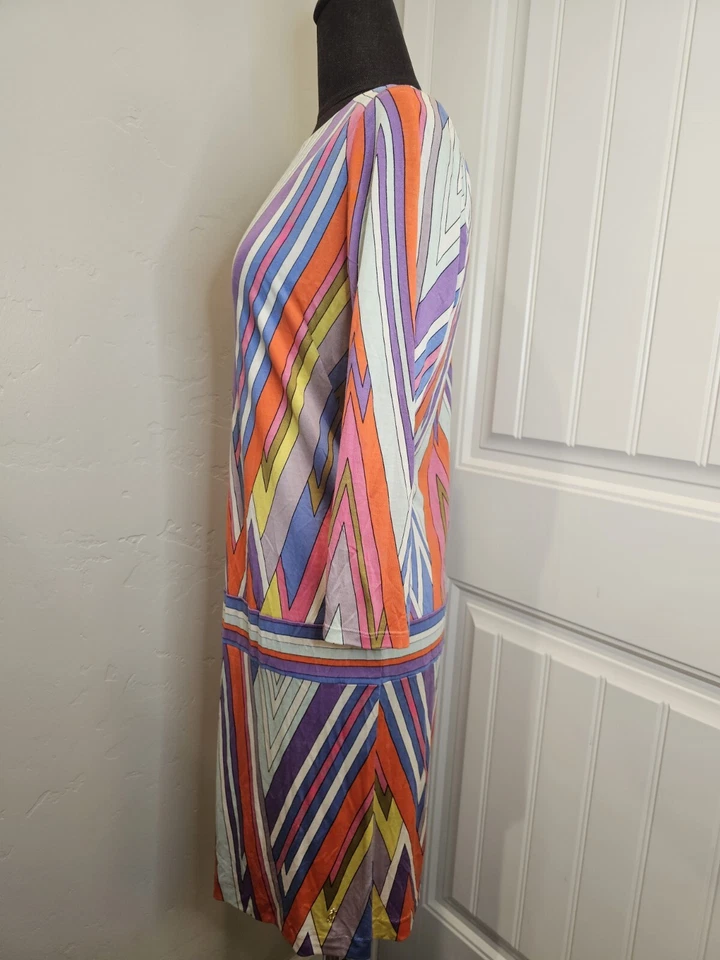 Vestido Retro Juicy Couture Vintage Años 70 Multicolor GRANDE Foto 3 de 4