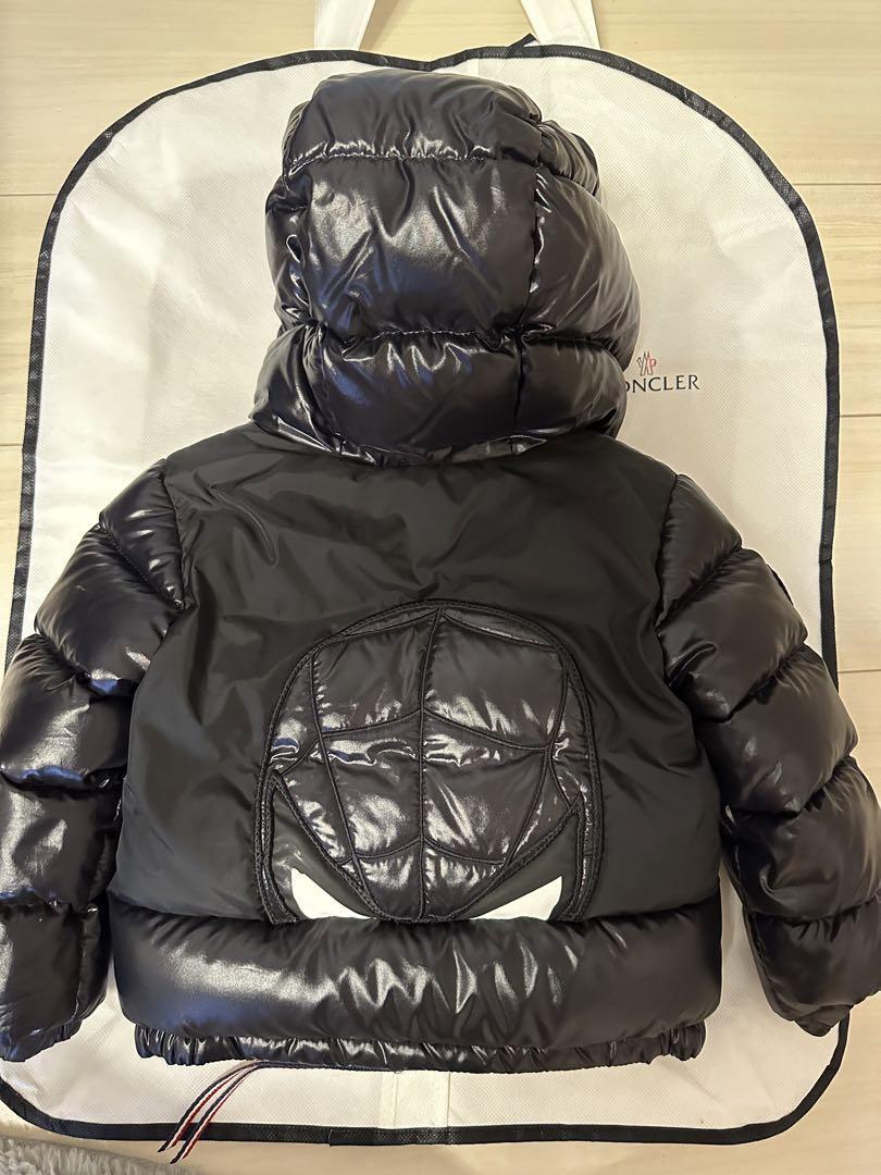 MONCLER Spider-man Kids Black Narzin Down Jacket Size 12/18