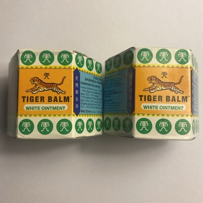 TIGER BALM (White) Super Strength Pain Relief Ointment 21ml Each, 2 BOX exp 2/26