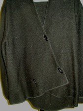 South Wool Women’s Size Xl 100% Virgin Wool Asymmetrical Jacket Coat Black