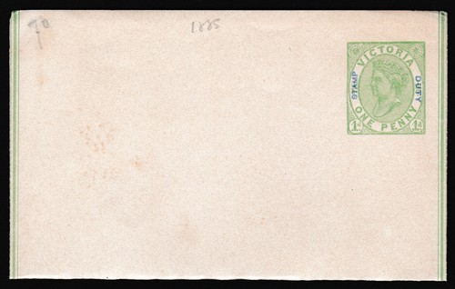 Australia Victoria Cover 1880s? 1p Stamp Duty Prepaid Small Wrapper Unused Z1973