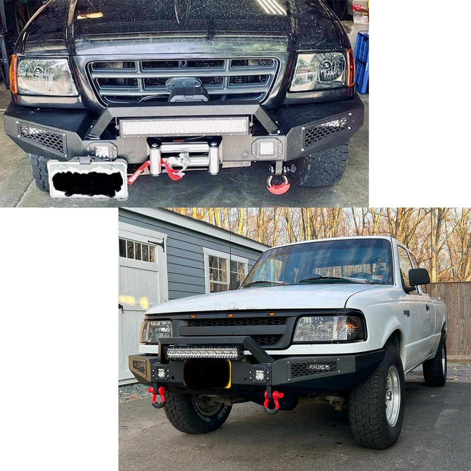 Vijay For 1995-2001 Ford Explorer Steel Front Bumper With Winch Plate&LED Lights Foto 2 de 4