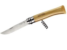 COLTELLO OPINEL  N 10 INOX CON CAVATAPPI(w/Corkscrew)+ Apribottiglie