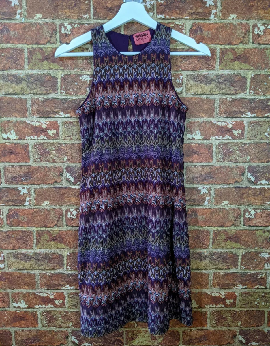 Missoni Lindex 36 S Dress Chevron Zigzag A Line Multicolor