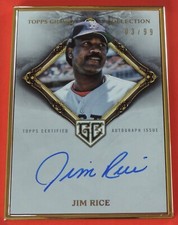 2023 TOPPS GILDED JIM RICE AUTOGRAPH GOLD FRAMED #ED 03/99 HOF 'ER SP