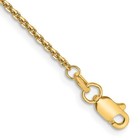 Cut Cable Chain Anklet; Lobster Clasp Real 10K Yellow Gold 1.45mm Diamond