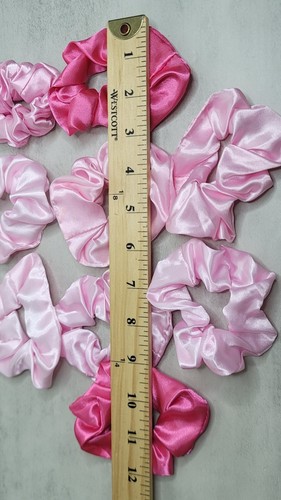Lot 9 Hair Scrunchie Bundle Pink Ponytail Holders Stretch Silky Bachelorette Fun - Picture 6 of 7
