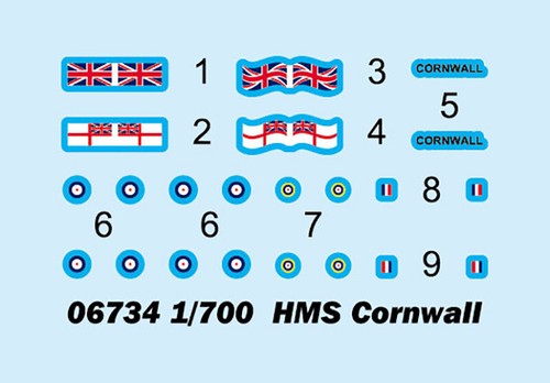 Trumpeter 06734 1/700 HMS Heavy Cruiser Cornwall - Picture 3 of 7