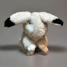 Dollibu Bunny Rabbit Beige Plush Stuffed Animal Black Tip Ears Soft 8" Easter