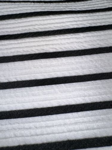 Torrid Dress 1 1X Plus Size White Black Stripe Textured Ribbed Skater Cross Back - Picture 2 of 19
