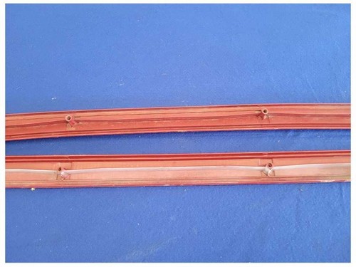 1987-1993 Ford Mustang GT LX 5.0L Pair of Door Sill Scuff Plates Red Trim 2298 - Picture 10 of 12