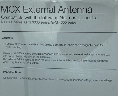 Navman MCX External Antenna iCN 600/ GPS 3000/4000 Series - Picture 2 of 3